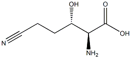 L-Norvaline, 5-cyano-3-hydroxy-, erythro- (9CI) Structure