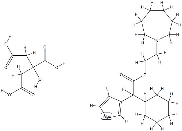 2-(hexahydro-1H-azepin-1-yl)ethyl alpha-cyclohexylthiophene-3-acetate, compound with citric acid (1:1) Structure
