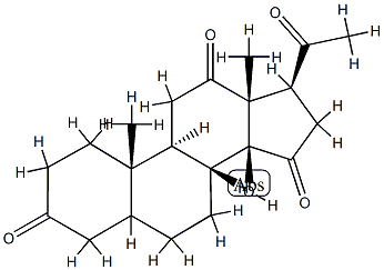 14β-ヒドロキシプレグナン-3,12,15,20-テトラオン 化学構造式