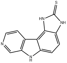 Pyrido[4,3:4,5]pyrrolo[3,2-e]benzimidazole-2(1H)-thione,  3,6-dihydro- 结构式