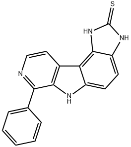 Pyrido[4,3:4,5]pyrrolo[3,2-e]benzimidazole-2(1H)-thione,  3,6-dihydro-7-phenyl-,164797-46-0,结构式