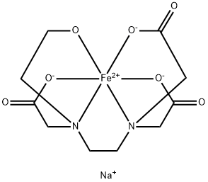 N-[2-双(羧甲基)氨基]乙基-N-(2-羟乙基)甘氨酸根合(3-)]高铁酸(1-)钠, 16485-47-5, 结构式