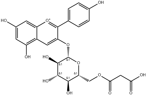pelargonidin 3-O-(6-O-malonyl-beta-D-glucoside) Structure
