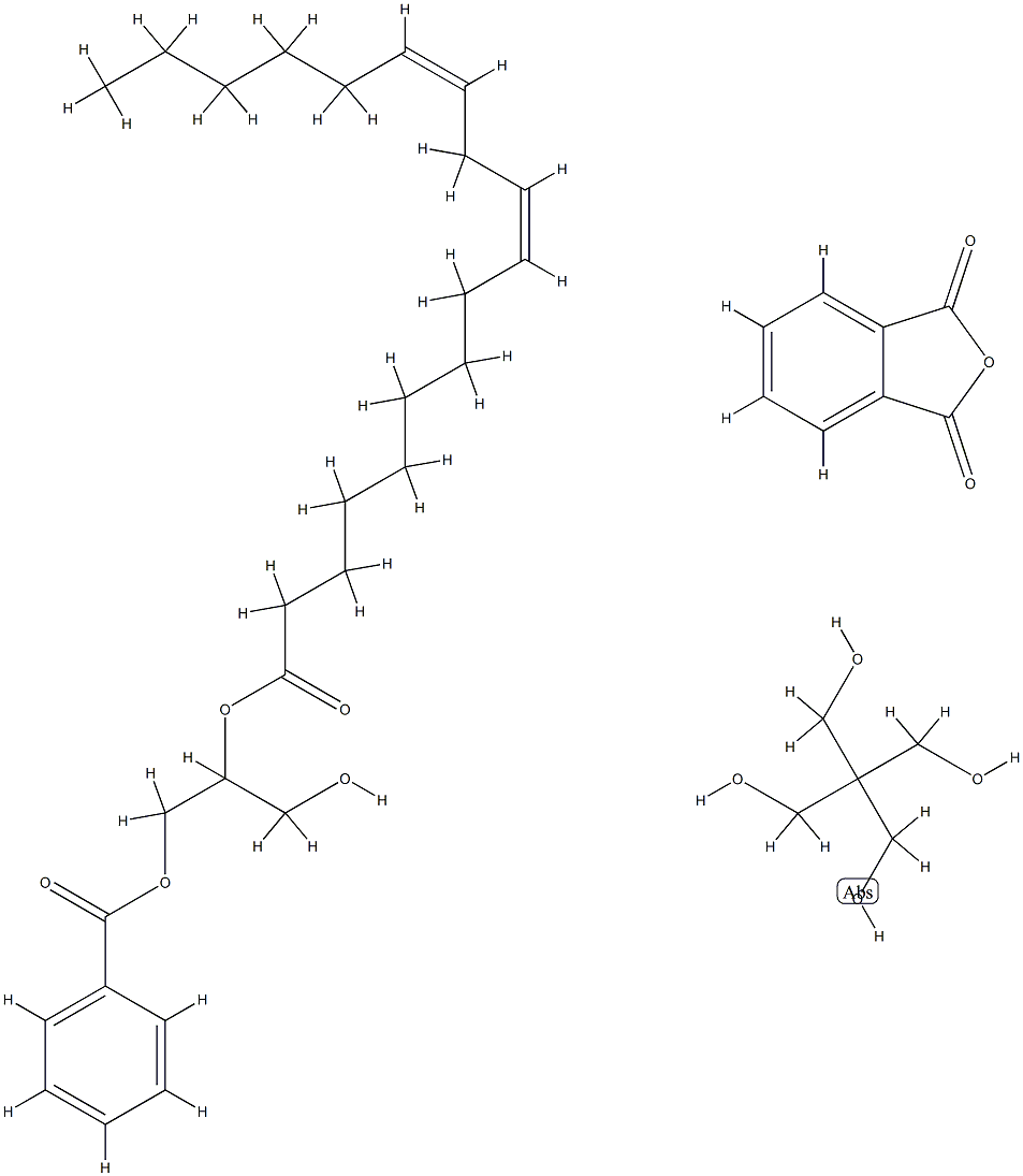 1,3-Isobenzofurandione, polymer with 2,2-bis(hydroxymethyl)-1,3-propanediol and 1,2,3-propanetriol, benzoate (9Z,12Z)-9,12-octadecadienoate 化学構造式