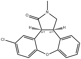 1H-Dibenz[2,3:6,7]oxepino[4,5-c]pyrrol-1-one, 11-chloro-2,3,3a,12b-tetrahydro-2-Methyl-, (3aR,12bS)-rel- Struktur
