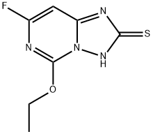 [1,2,4]Triazolo[1,5-c]pyrimidine-2(3H)-thione,5-ethoxy-7-fluoro-(9CI) Struktur