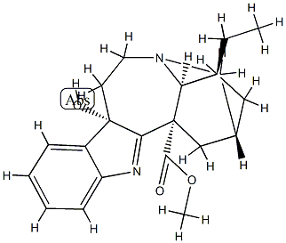 16,17-Didehydro-9,17-dihydro-9α-hydroxyibogamine-18-carboxylic acid methyl ester 结构式