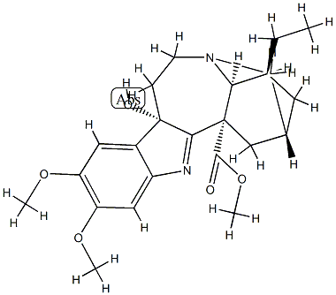 16,17-Didehydro-9,17-dihydro-9α-hydroxy-12,13-dimethoxyibogamine-18-carboxylic acid methyl ester 结构式