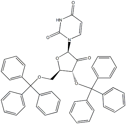 2'-Deoxy-2'-oxo-3',5'-bis-O-(triphenylMethyl)uridine Struktur