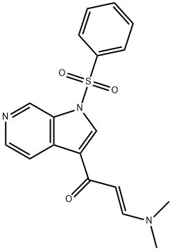 (E)-3-(二甲氨基)-1-(1-(苯磺酰)-1H-吡咯并[2,3-C]吡啶-3-基)丙-2-烯-1-酮,1679330-18-7,结构式