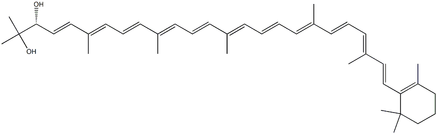 (3R,6E,8E,10E,12E,16E,18E,20E,22E,24E)-25-(2,6,6-Trimethyl-1-cyclohexenyl)-2,6,10,14,19,23-hexamethyl-4,6,8,10,12,14,16,18,20,22,24-pentacosaundecene-2,3-diol Structure