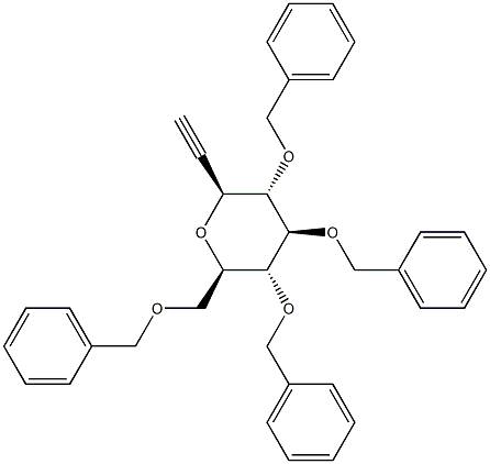 2-C-(2,3,4,6-Tetra-O-benzyl-b-D-glucopyranosyl) ethyne Struktur