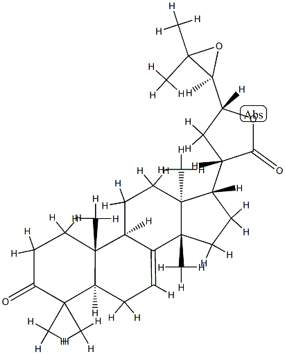 (13α,14β,17α,20S,23R,24S)-24,25-Epoxy-23-hydroxy-3-oxo-5α-lanost-7-en-21-oic acid γ-lactone 结构式