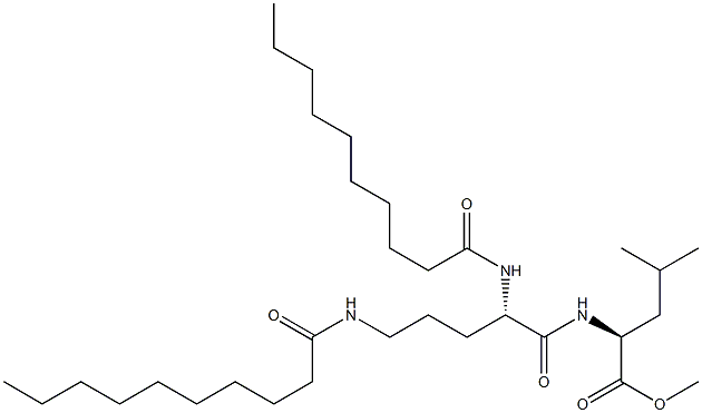 N2,N5-ジデカノイル-L-Orn-L-Leu-OMe 化学構造式