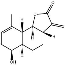 (3aS)-3aβ,4,5,5a,6,7,9aβ,9bα-オクタヒドロ-6β-ヒドロキシ-5aα,9-ジメチル-3-メチレンナフト[1,2-b]フラン-2(3H)-オン 化学構造式