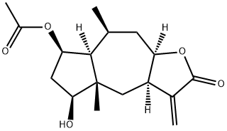 (3aR,7aα,9aα)-7β-Acetoxydodecahydro-5β-hydroxy-4aβ,8β-dimethyl-3-methyleneazuleno[6,5-b]furan-2-one Struktur
