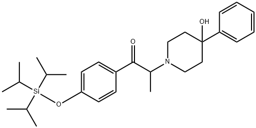 1-[4-( Triisopropylsilyl)oxylp henyl]- 2-(4-hydroxy-4-pheny1piperidino)-1-propanone 化学構造式