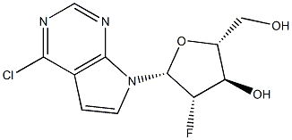 4-氯-7-(2-脱氧-2-氟-BETA-D-阿拉伯呋喃糖基)-7H-吡咯并[2,3-D]嘧啶 结构式
