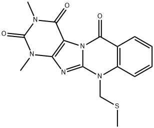 Purino[8,7-b]quinazoline-2,4,6(1H,3H,11H)-trione,  1,3-dimethyl-11-[(methylthio)methyl]-|