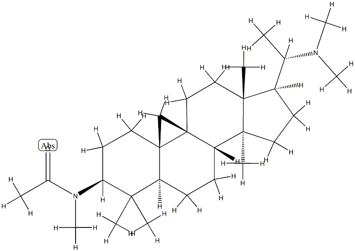 N-[(20S)-20-(Dimethylamino)-4,4,14-trimethyl-9,19-cyclo-5α-pregnan-3β-yl]-N-methylacetamide Struktur