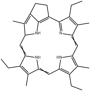 131,132-Dihydro-2,7,12,18-tetramethyl-3,8,17-triethyl-21H,23H-cyclopenta[mn]porphyrin Struktur