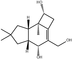 (1R)-2,4,4aβ,5,6,7,7aβ,7b-オクタヒドロ-3-ヒドロキシメチル-6,6,7bα-トリメチル-1H-シクロブタ[e]インデン-1,4α-ジオール 化学構造式