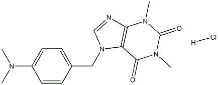 1H-Purine-2,6-dione,7-[[4-(dimethylamino)phenyl]methyl]-3,7-dihydro-1,3-dimethyl-, hydrochloride(1:1) Structure