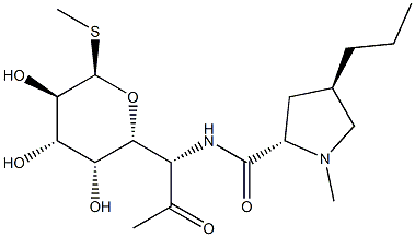 Methyl 6,8-dideoxy-6-[[[(2S,4R)-1-methyl-4β-propyl-2α-pyrrolidinyl]carbonyl]amino]-1-thio-α-D-glycero-D-galacto-octopyranoside-7-ulose 结构式