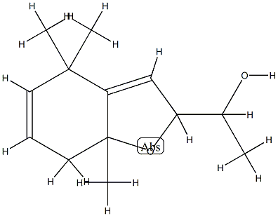 2,4,7,7a-Tetrahydro-α,4,4,7a-tetramethyl-2-benzofuranmethanol Struktur