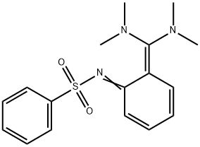 (NE)-N-[6-[bis(dimethylamino)methylidene]-1-cyclohexa-2,4-dienylidene] benzenesulfonamide Struktur
