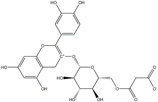 Cyanidin 3-(6”-malonylglucoside),171828-62-9,结构式
