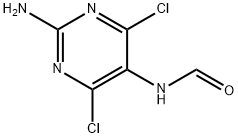 N-(2-アミノ-4,6-ジクロロ-5-ピリミジニル)ホルムアミド 塩化物 化学構造式