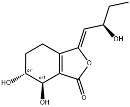 (3Z,6R,7R)-rel-4,5,6,7-Tetrahydro-6,7-dihydroxy-3-[(2R)-2-hydroxybutylidene]-1(3H)-isobenzofuranone Struktur