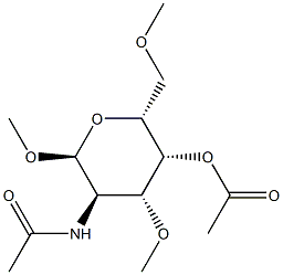 Methyl 4-O-acetyl-2-(acetylamino)-3-O,6-O-dimethyl-2-deoxy-α-D-galactopyranoside Structure