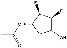 1,3-Cyclopentanediol,4,5-difluoro-,monoacetate,[1S-(1-alpha-,3-alpha-,4-bta-,5-bta-)]-(9CI) 结构式