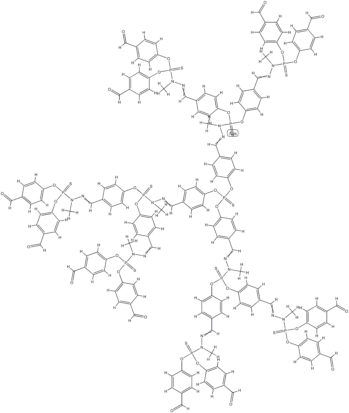 THIOPHOSPHORYL-PMMH-12 DENDRIMER, GENERATION 2.5 Structure