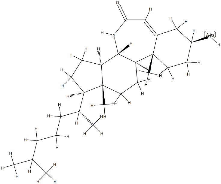 3β-ヒドロキシ-7a-アザ-B-ホモコレスタ-5-エン-7-オン 化学構造式