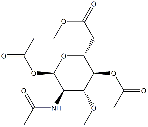 2-Acetylamino-3-O-methyl-2-deoxy-α-D-galactopyranose 1,4,6-triacetate,17429-94-6,结构式