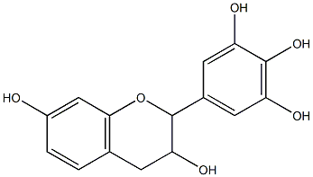 (+)-5-[(2S)-3,4-ジヒドロ-3α,7-ジヒドロキシ-2H-1-ベンゾピラン-2β-イル]-1,2,3-ベンゼントリオール 化学構造式