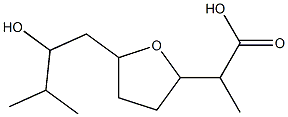 Tetrahydro-5-(2-hydroxy-3-methylbutyl)-α-methyl-2-furanacetic acid Struktur