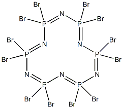 2,2,4,4,6,6,8,8,10,10,12,12-ドデカブロモ-1,3,5,7,9,11-ヘキサアザ-2,4,6,8,10,12-ヘキサホスファ(V)シクロドデカ-1,3,5,7,9,11-ヘキサエン 化学構造式