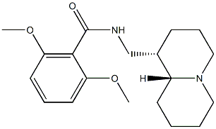 N-[[(1S,8aR)-2,3,4,5,6,7,8,8a-octahydro-1H-quinolizin-1-yl]methyl]-2,6 -dimethoxy-benzamide Struktur