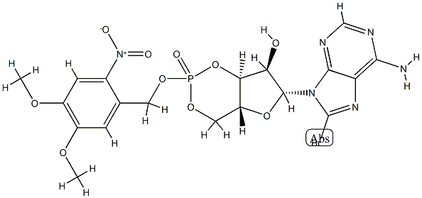 4,5-dimethoxy-2-nitrobenzyl-8-bromo-cAMP Struktur