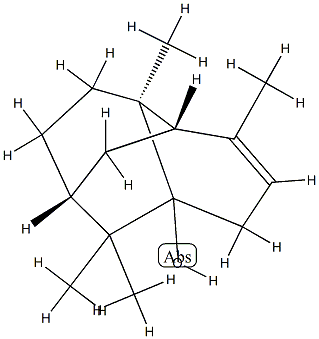 (1R)-4aβ,5,6,7,8,8a-ヘキサヒドロ-4,8aβ,9,9-テトラメチル-1α,6α-メタノナフタレン-1(2H)-オール 化学構造式