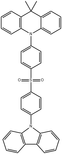 10-(4-(4-(9H -carbazol-9-yl)phenylsulfonyl)phenyl)-9,9-dimethyl- 9,10-dihydroacridine Structure