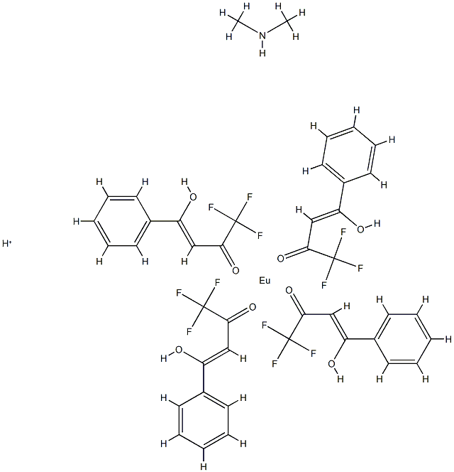 hydrogen tetrakis(4,4,4-trifluoro-1-phenylbutane-1,3-dionato-O,O')europate(1-), compound with dimethylamine (1:1) Struktur