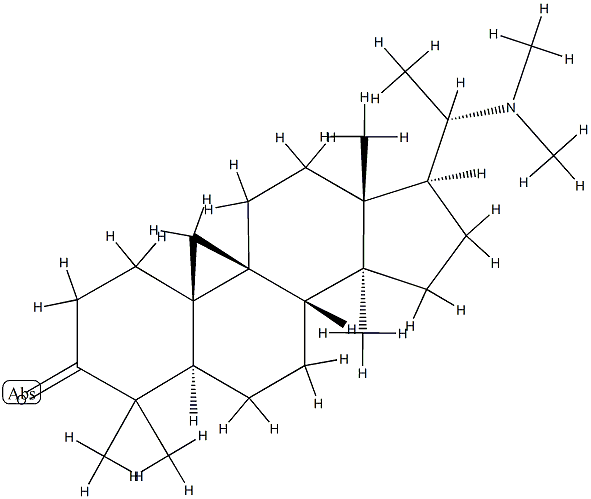 (20S)-4,4,14-Trimethyl-20-(dimethylamino)-9β,19-cyclo-5α-pregnan-3-one Structure