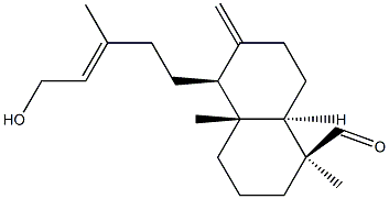 (1S,8aα)-デカヒドロ-5β-(5-ヒドロキシ-3-メチル-3-ペンテニル)-1,4aβ-ジメチル-6-メチレン-1-ナフタレンカルボアルデヒド 化学構造式