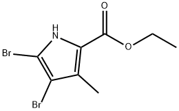 4,5-Bromo-3-methyl-1H-pyrrole-2-carboxylic acid ethyl ester 化学構造式