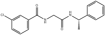 3-氯-N-[2-氧代-2-[[(1S)-1-苯基乙基]氨基]乙基]苯甲酰胺,1802326-66-4,结构式